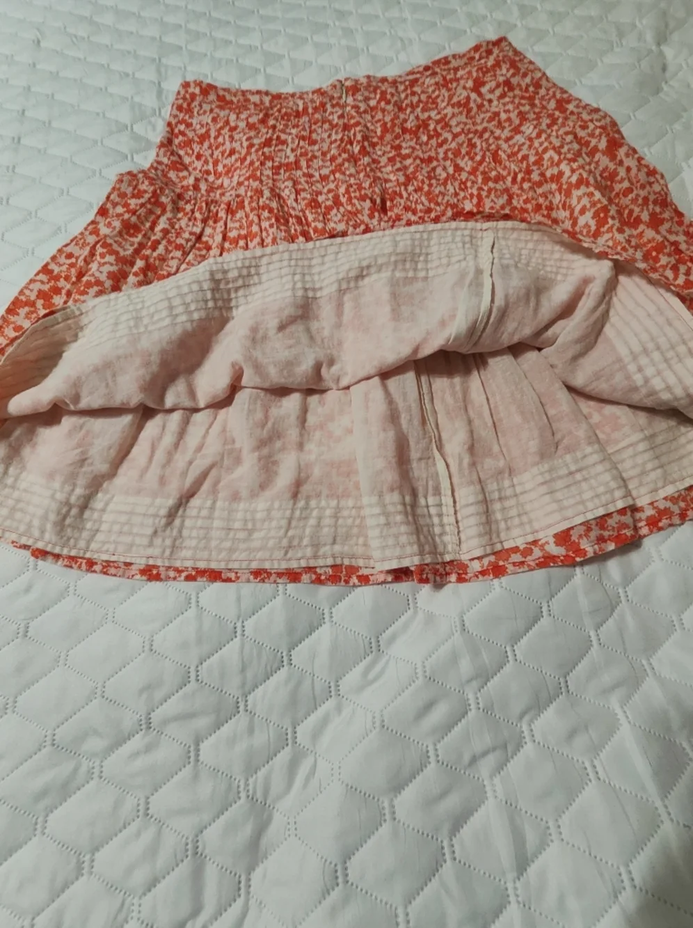 Anthropologie Odille Pleated Floral Cotton Skirt Size 10 Boho
